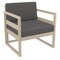 Luxury Commercial Living 30" Taupe Brown Patio Club Chair with Sunbrella Charcoal Gray Cushion